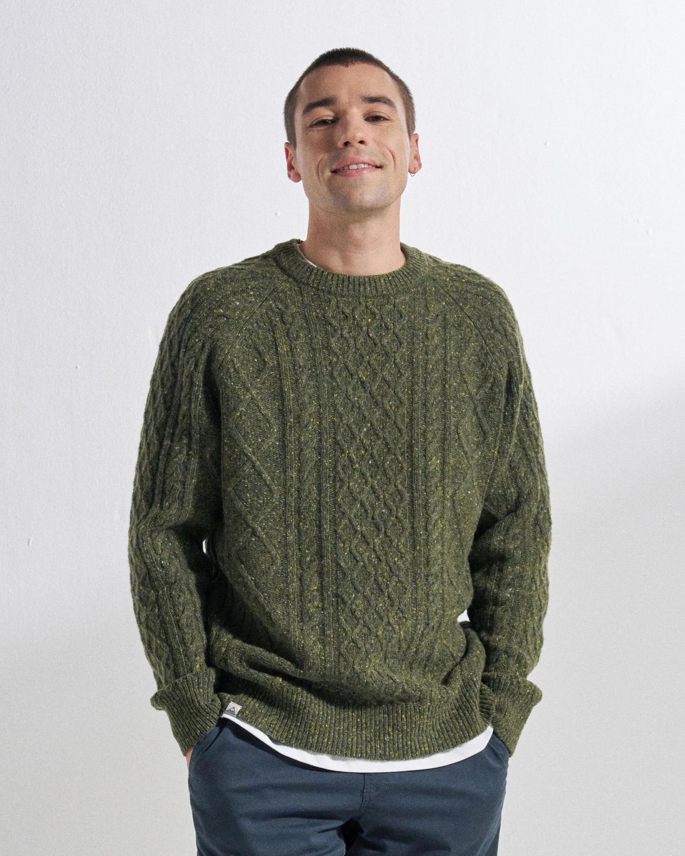 Sandbar Merino Blend Knitted Jumper - Khaki