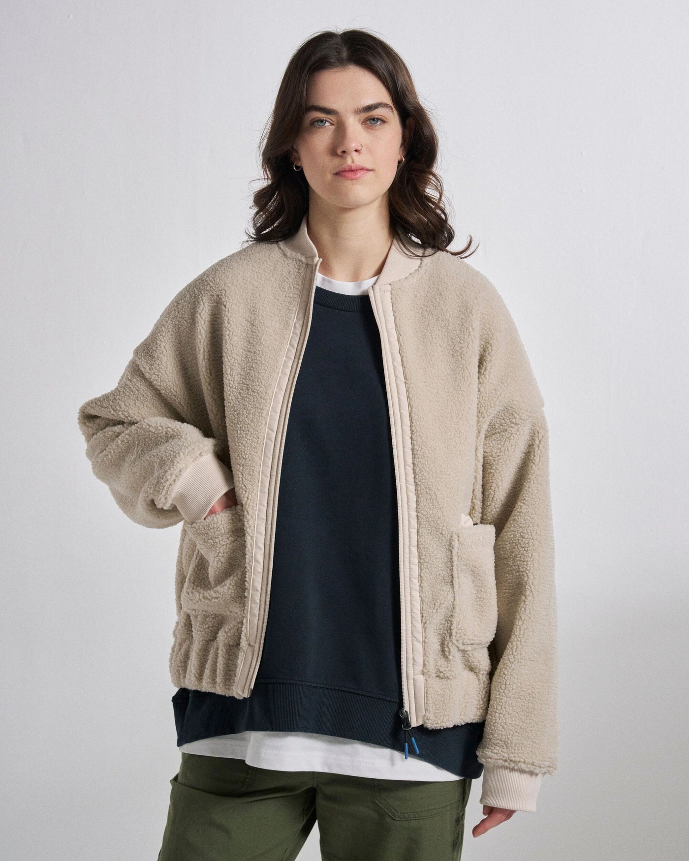 Lucia Sherpa Fleece - Vintage White
